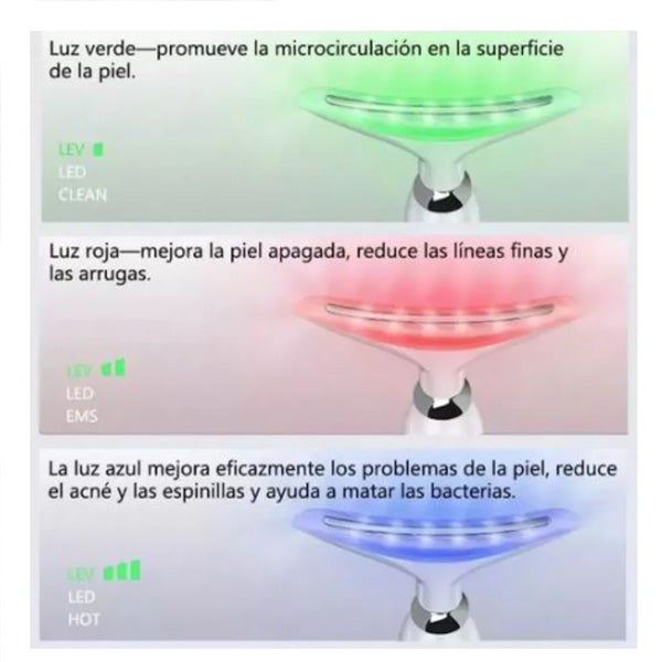 Masajeador Papada Facial LUZ LED